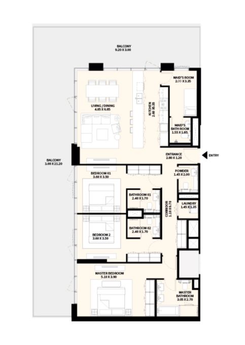 naya district one Floor plan